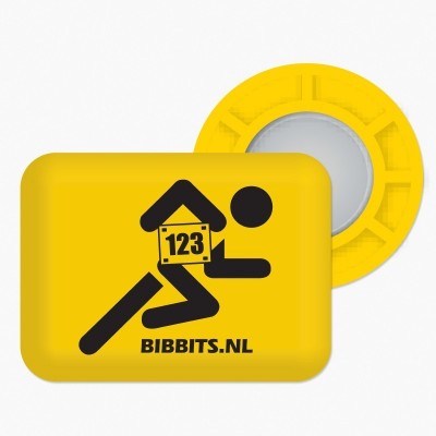 Magnesy BibBits - biegacz / żółty