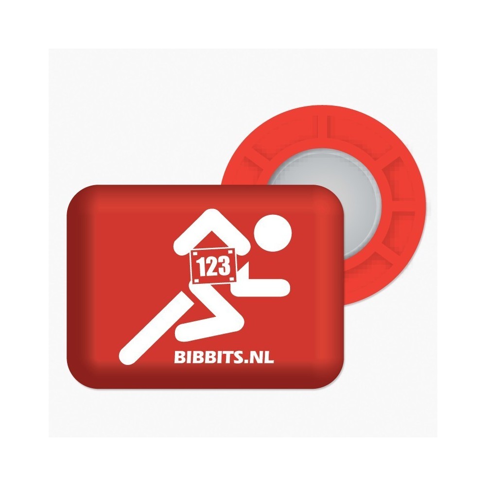 Magnesy BibBits - biegacz / czerwony