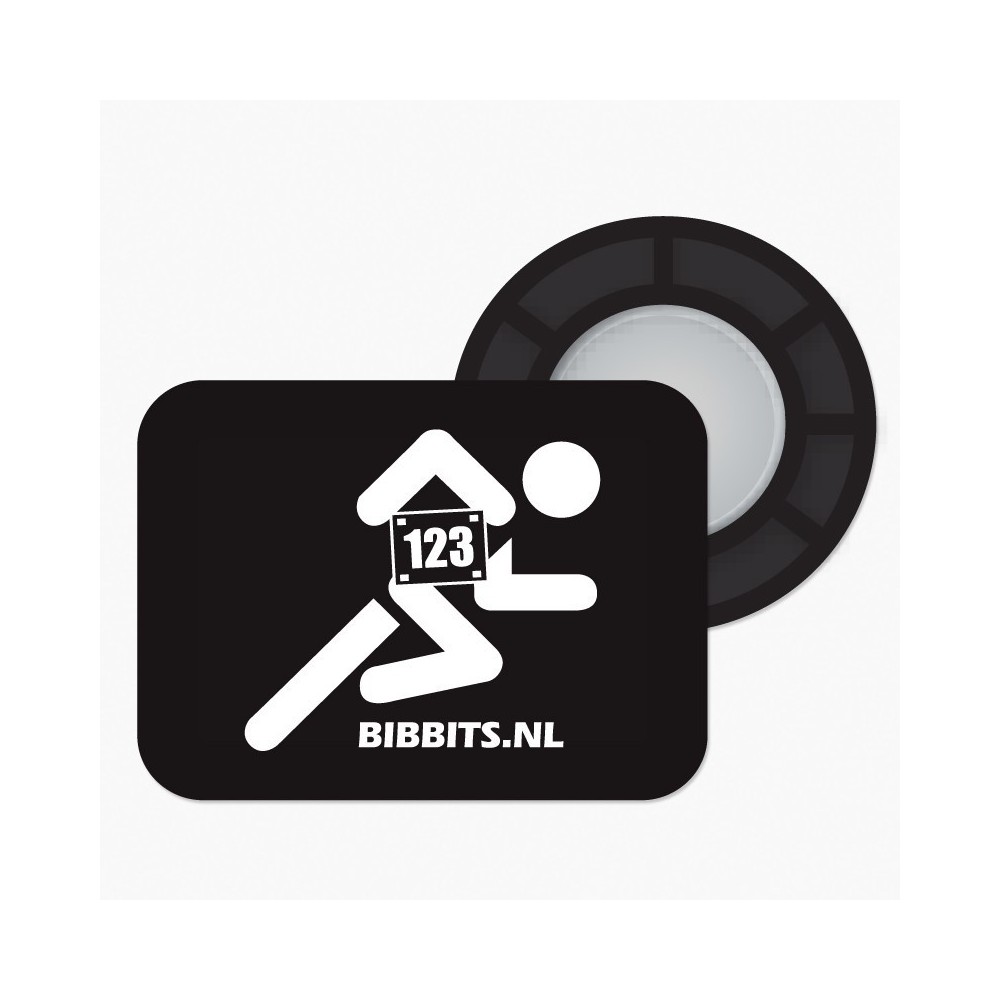 Magnesy BibBits - biegacz / czarny