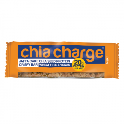 Chia Charge Protein Crispy Bar - Jaffa Cake - baton białkowy czekoladowo-pomarańczowy z nasionami chia 60g